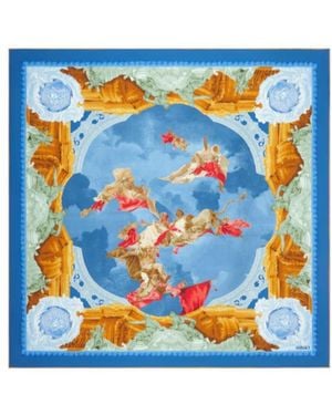 Versace Printed Silk Scarf - Blue