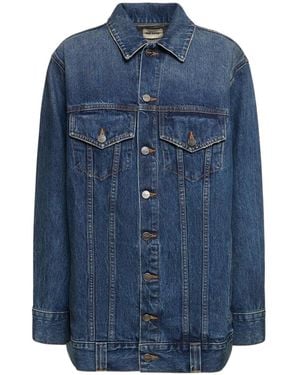 KHAITE Long-Sleeved Button Denim Jacket - Blue