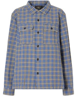 RRL Checked Cotton-Twill Shirt - Blue