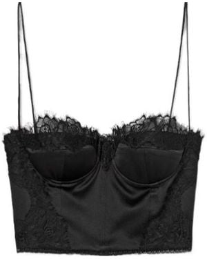 Gucci Embroidered Silk Satin Top - Black