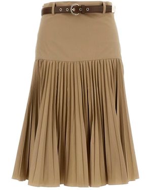 Max Mara Studio Mstotto Pleated Skirt - Natural