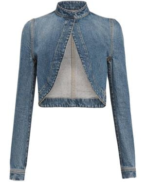 Alaïa Alaïa Denim Cropped Jacket - Blue