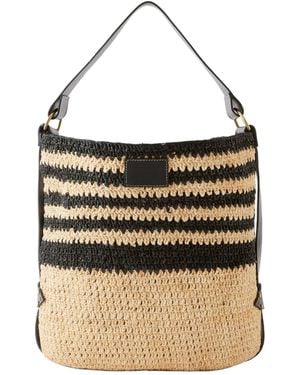 Isabel Marant Bayia Raffia Shoulder Bag - Black