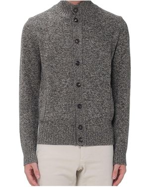 Zanone High-Neck Cardigan - Gray