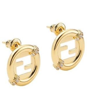 Fendi Everround Embellished Earrings - Metallic