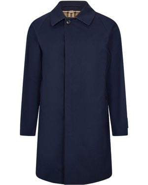 Burberry Multi-Pocket Casual Trench Coat - Blue