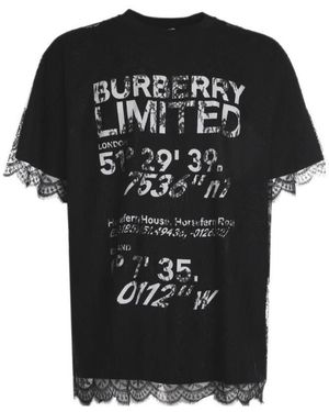 Burberry Coordinates Lace Layered T-Shirt - Black