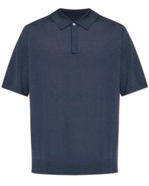 Paul Smith Fine Knit Polo Knitted Top - Blue