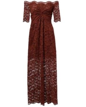 Rabanne Off-Shoulder Lace Maxi Dress - Purple