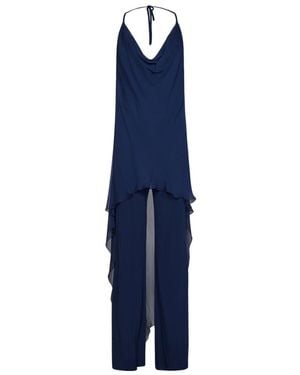 Alberta Ferretti Logo Jumpsuit - Blue
