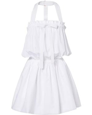 Patou Halterneck Cotton Minidress - White