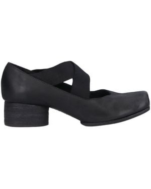 Uma Wang Logo Square Toe Heels - Black