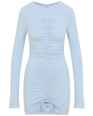 LaRevêche Lillibet Ruched Mini Dress - Blue