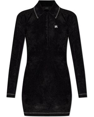 Amiri Logo Polo Mini Dress - Black