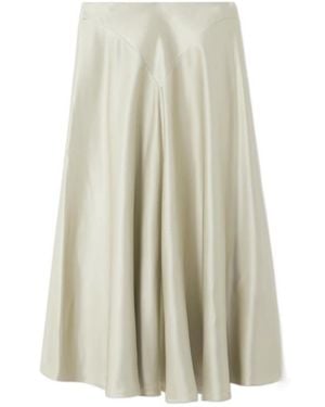 Altuzarra Pleated Satin Maxi Skirt - White