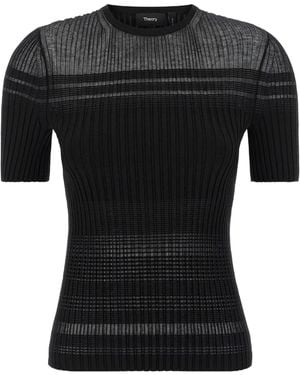 Theory Ribbed Crew-Neck T-Shirt - Black