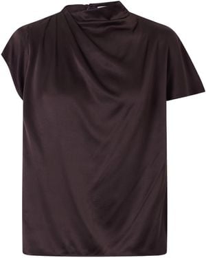 STAUD Davina Silk-Blend Top - Black
