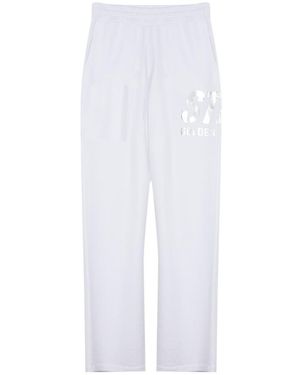 Golden Goose Logo Printed Wide-Leg Track Trousers - White