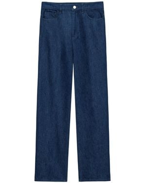 Theory High-Waisted Straight Pants - Blue