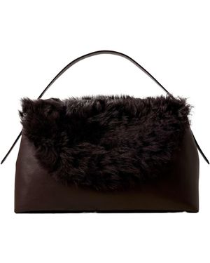 TOTEME Leather Shoulder Bag - Black