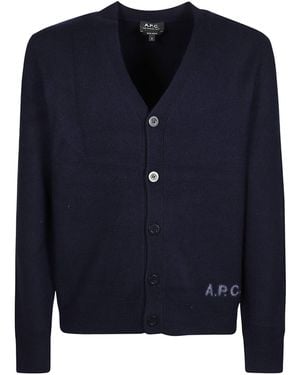 A.P.C. Kenny Button-Up Cardigan - Blue