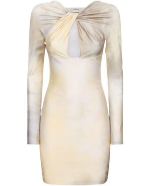 Coperni Hollowed-Out Jersey Mini Dress - Natural