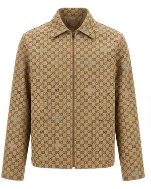 Gucci Gg Zip-Up Jacket - Natural