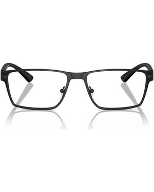 Emporio Armani Matte Effect Rectangular Frame Glasses - Metallic
