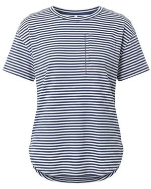 Brunello Cucinelli Shiny Pocket Detail Striped Jersey T-Shirt - Blue