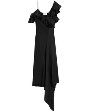 Celine Asymmetric Lingerie Dress - Black