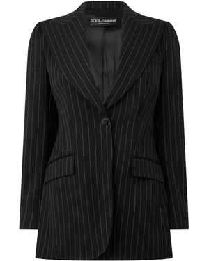 Dolce & Gabbana Singlebutton Pinstripe Blazer - Black