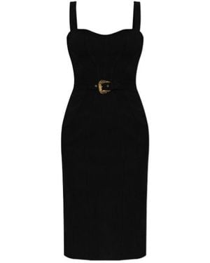 Versace Jeans Couture Couture Sleeveless Belted Pencil Dress - Black