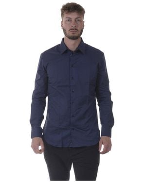 Armani Collezioni Cotton Long-Sleeved Shirt - Blue