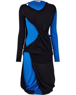 Bottega Veneta Structured Cut Out Dress - Blue