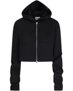 7 For All Mankind Cropped Zip-Up Hoodie - Black