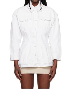 Wardrobe NYC Non-Elastic Denim Jacket - White