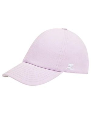 Courreges Cotton Baseball Cap - Purple