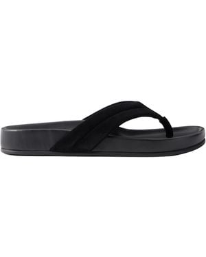 St. Agni Suede Platform Thong Sandals - Black