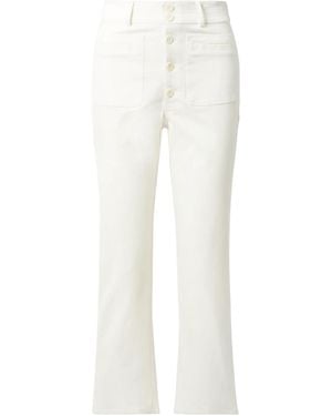 Apiece Apart Cropped Cotton-Twill Straight-Leg Trousers - White