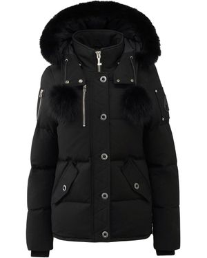 Moose Knuckles Long Sleeve Cotton Coat - Black
