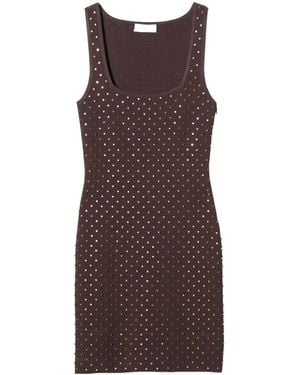 MICHAEL Michael Kors Stud-Embellished Straight Hem Mini Dress - Brown