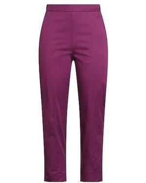 MAX&Co. High-Waisted Slim-Fit Cropped Pants - Purple
