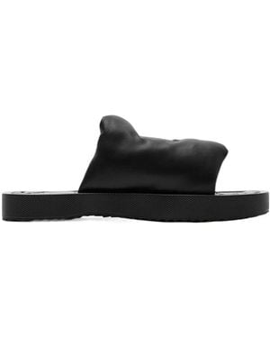 Burberry Ekd Embossed Slab Slip-On Slides - Black