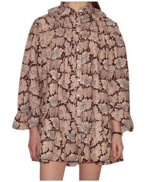 Bode Wisteria Dress - Brown