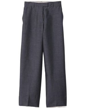 Miu Miu Mohair-Wool Straight Pants - Blue