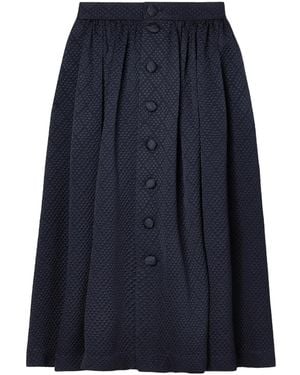 Adam Lippes Flared High-Waisted Skirt - Blue