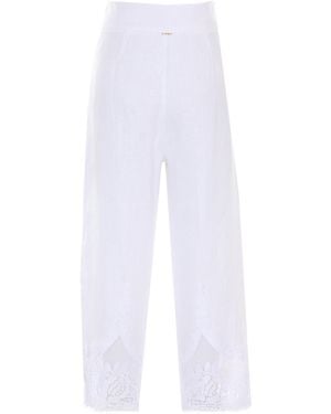 Twinset Lace Cropped Pants - White
