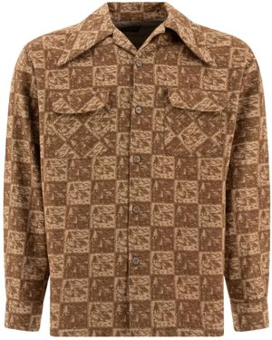 Kapital Checkerboard-Pattern Jacket - Brown