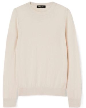 Loro Piana Neo Piuma Crewneck Knitted Jumper - White