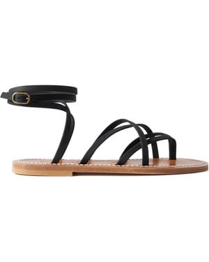 K. Jacques Zenobie Leather Sandals - Black